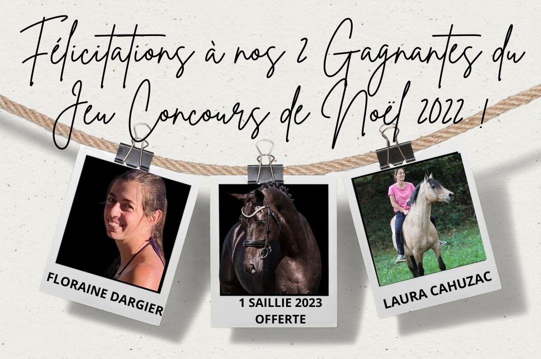 FELICITATIONS A NOS 2 GAGNANTES !